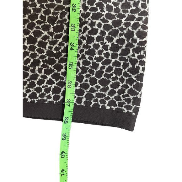 Max Mara Weekend Women Wool Sweater Dress Large Brown Beige Animal Print Stretch - Picture 10 of 11